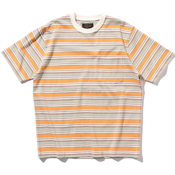 Pocket Tee Multi Stripe Off White