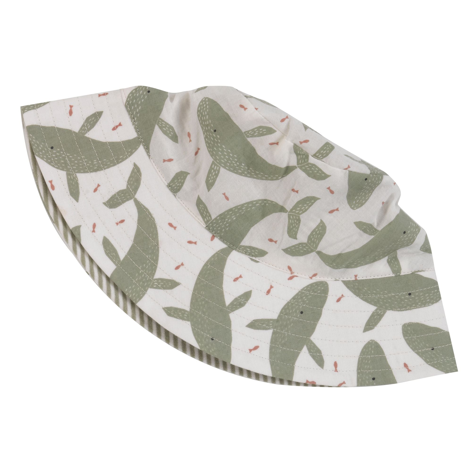 Reversible Sun Hat Whales - Tea Green