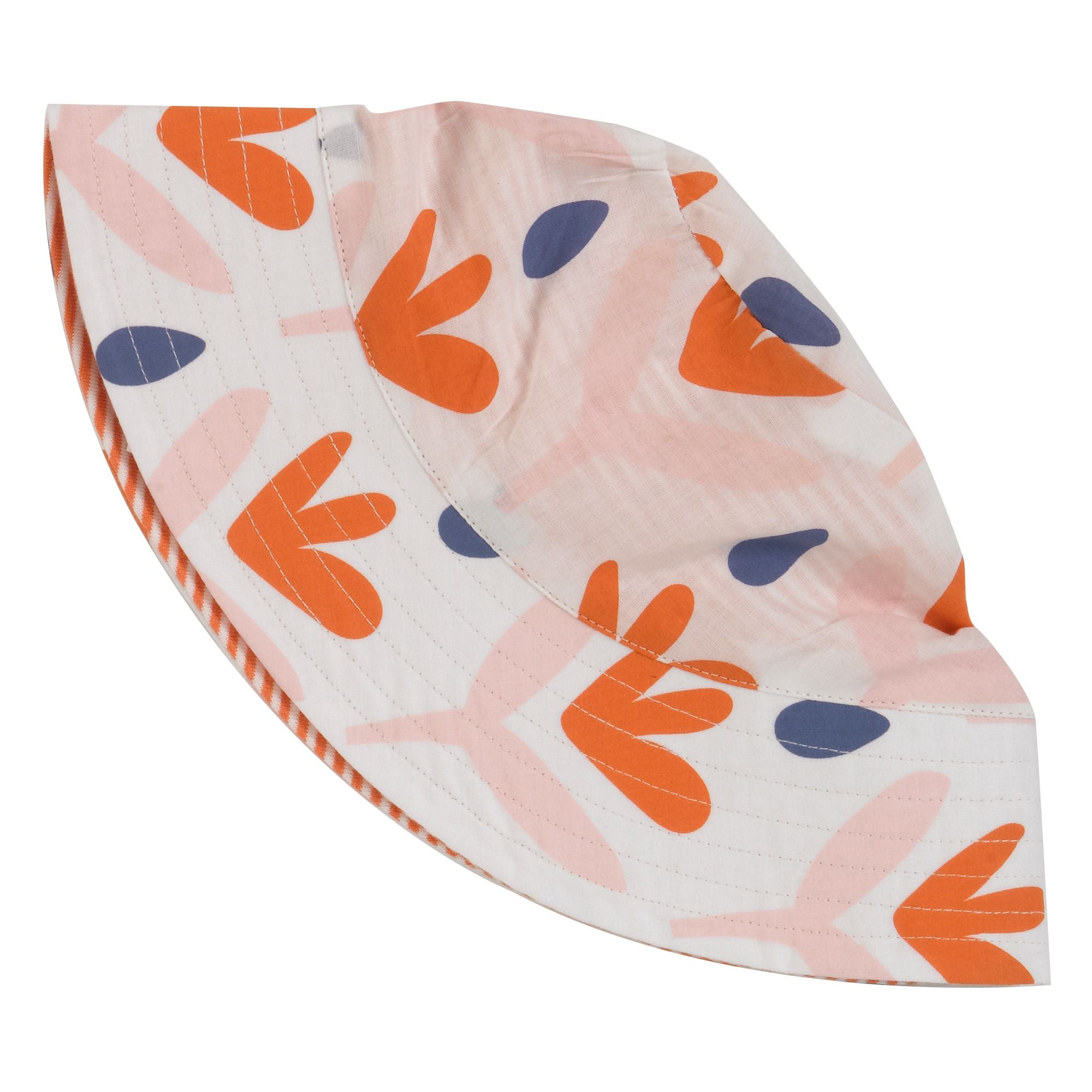 Reversible Sun Hat Floral - Orange