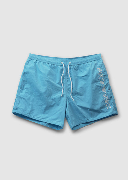 Mens Detailed Swim Shorts In Blue