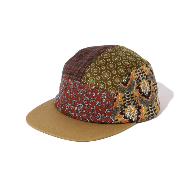 5 Panel Paisley Multi Print Beige Cap