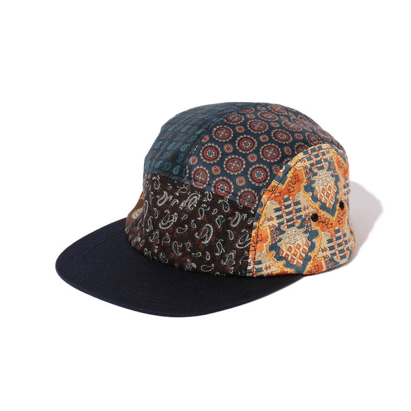 5 Panel Paisley Multi Print Navy Cap