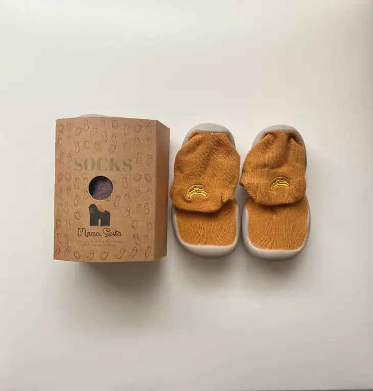 Organic Cotton Rubber Sole Fruity Shoes - Mustard