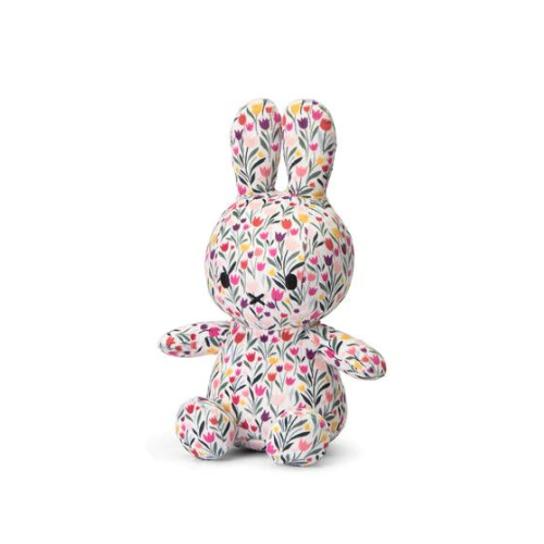 Small Bunny Sitting Tulip Pattern Plush