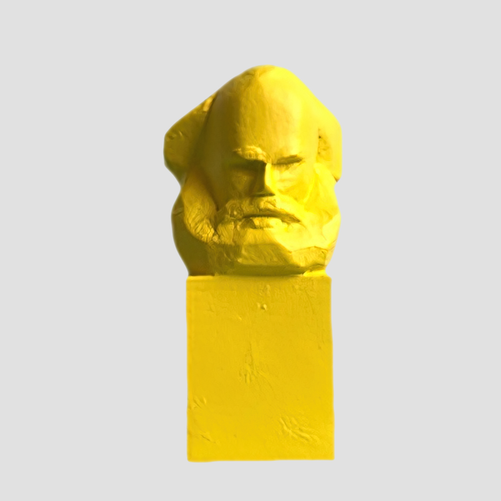 Sandra Rudolph Marx Reloaded - Karl Marx Sculpture Mini Bust Unique - Classic Collection Yellow