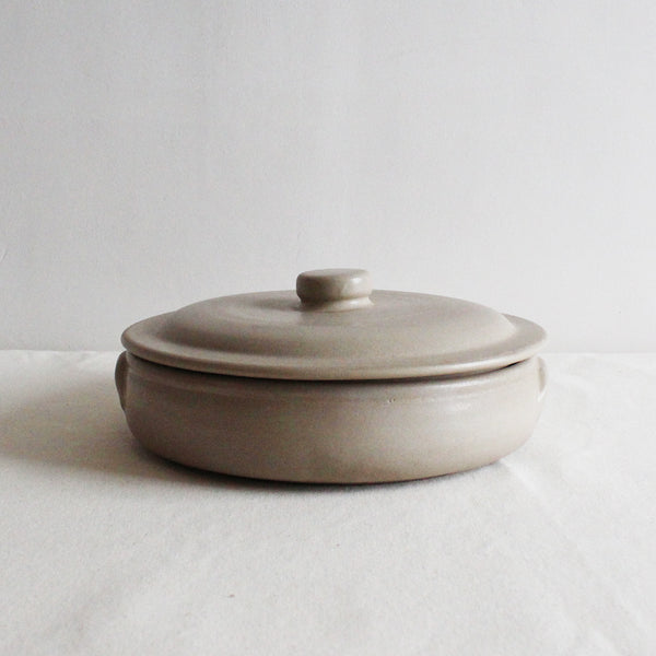 Oatmeal Glazed Terracotta 'porto' Casserole Dish With Lid