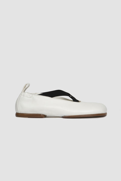 Leather Ballet Slippers White