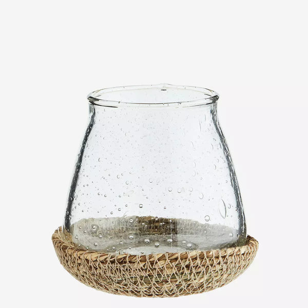 Small Glass Votive With Jute Tray