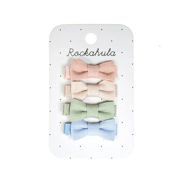 : Meadow Linen Bow Clips