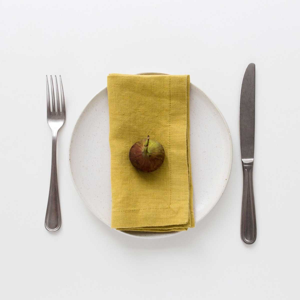 Linen napkins 2 Set Lemon Curry