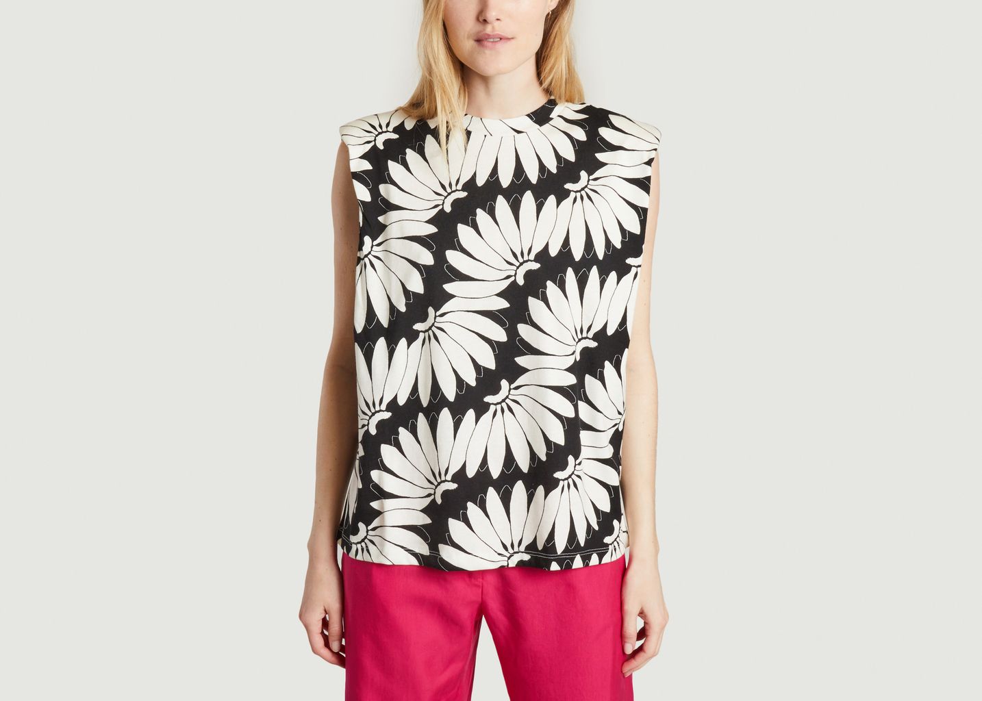 Loose Sleeveless Top With Floral Print Copacabana