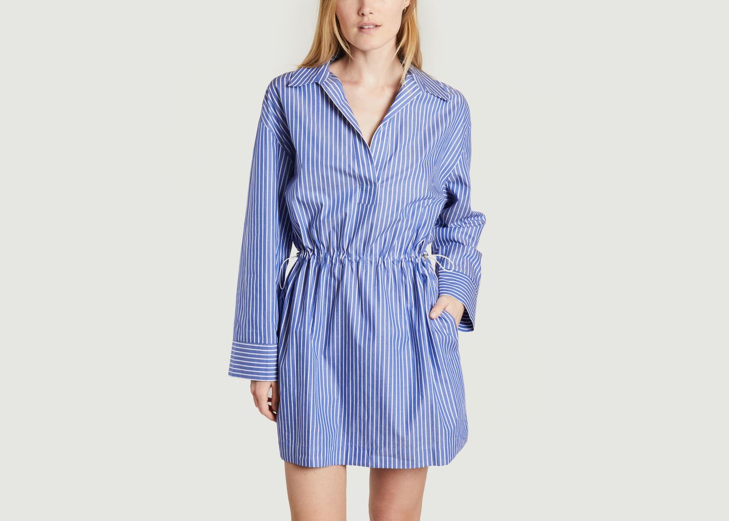 Edith Short Striped Shirt-dress