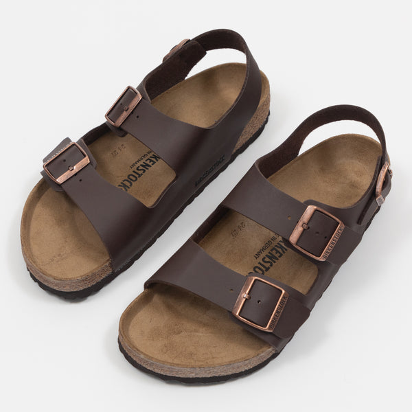 Milano Birko-flor Sandals In Dark Brown