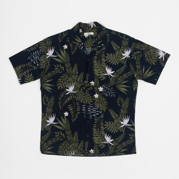 Tropical Resort Short Sleeve Shirt In Navy/ Khaki