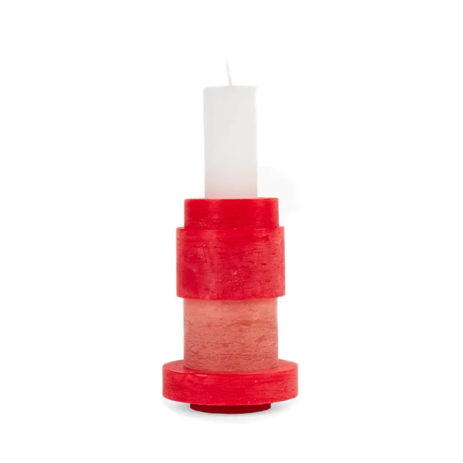 Candle Stack Medium in Red and Pink