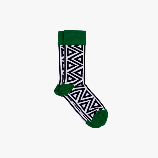 Triangles Socks Green