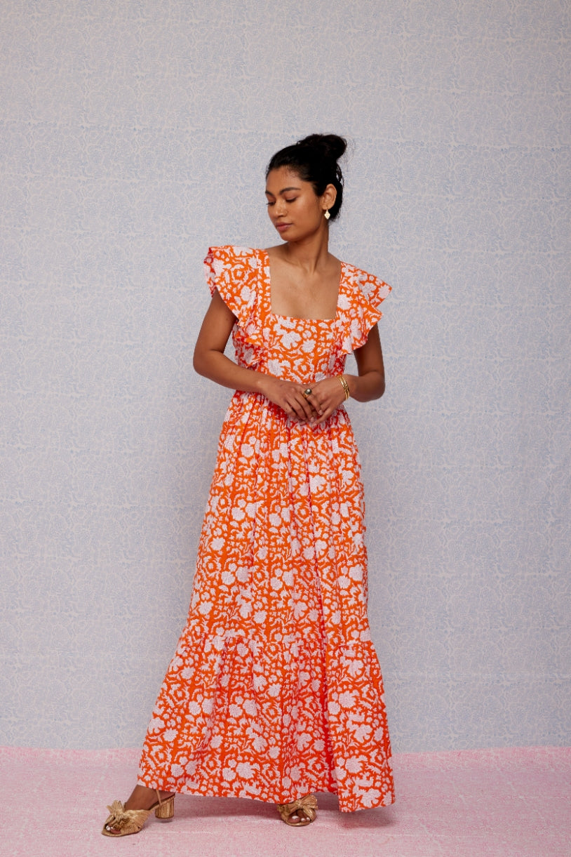 Tangerine Nila Print Charlotte Dress