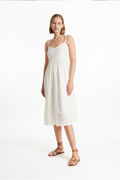 Annabel Broderie Eco White Dress