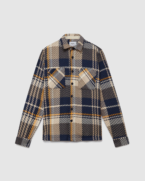 Navy/Yellow Whiting Overshirt Spear Check