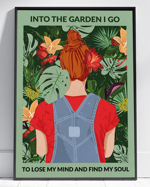 A4 Into The Garden I Go Print Redhead