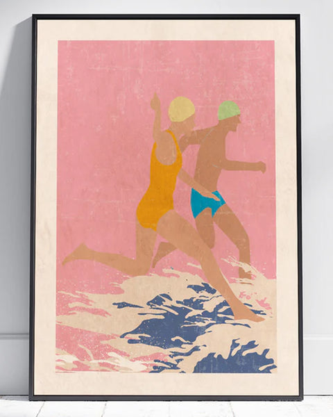 A4 Swimmers Pink Print