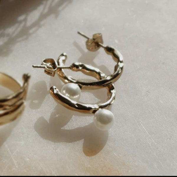 Pearl Hoop Earrings