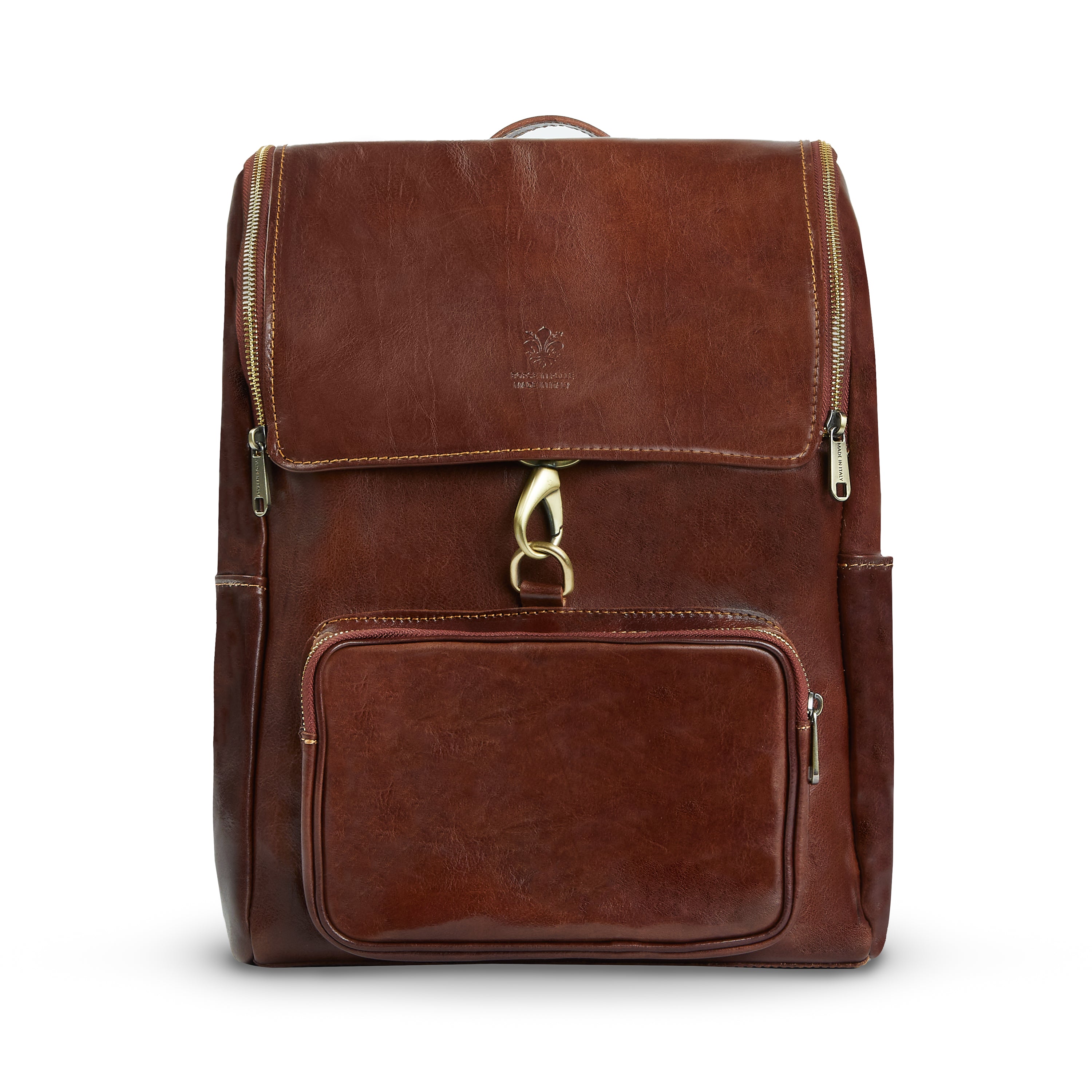 Burrows & Hare  Leather Backpack - Dark Tan