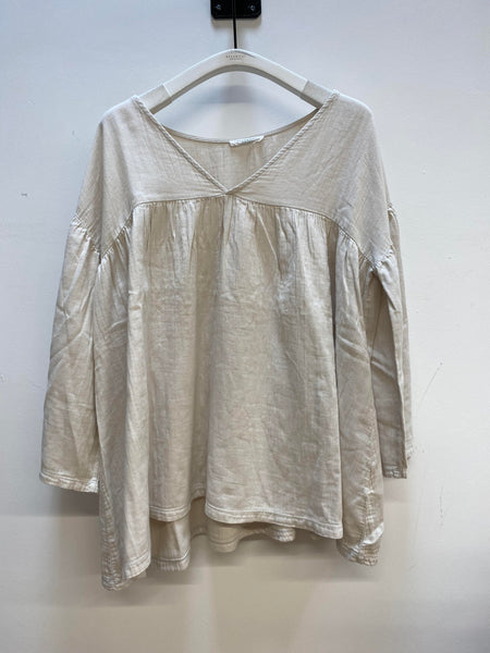 Carlotte Organic Cotton Top In Bone S