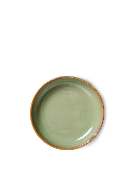 HK Living Chef Ceramics Deep Plate Medium In Moss Green
