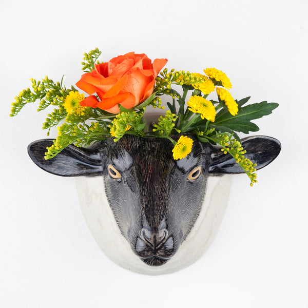 Black Faced Suffolk Sheep Wall Vase