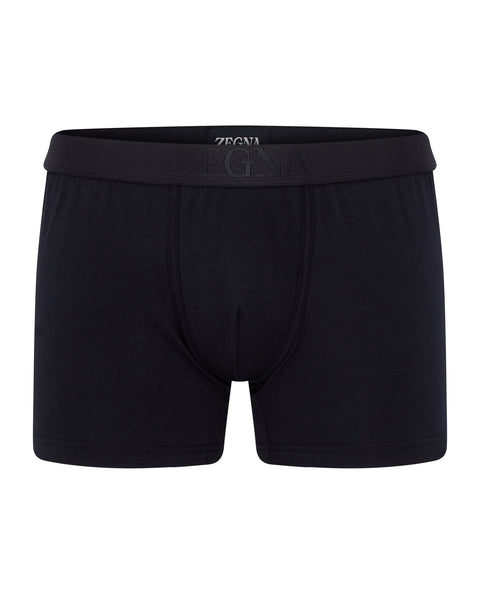 Twin Pack Cotton & Elastane Soft Stretch Boxer (black)