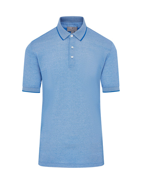 Branded Pique Short Sleeve Polo (bluette)