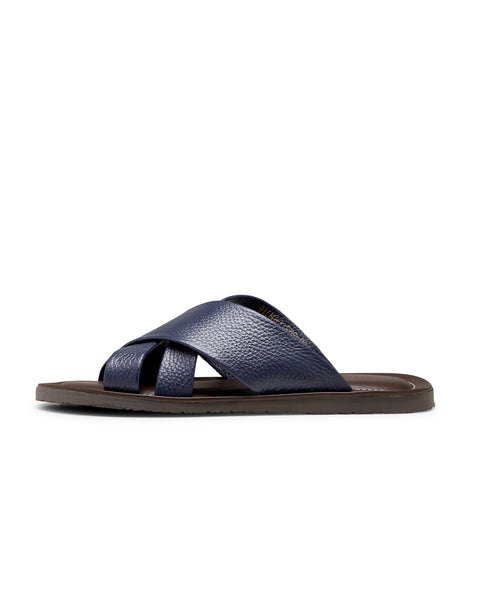 Crossed Luxury Sandal (navy)