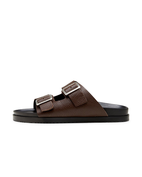 Double Buckle Luxury Slider (brown)