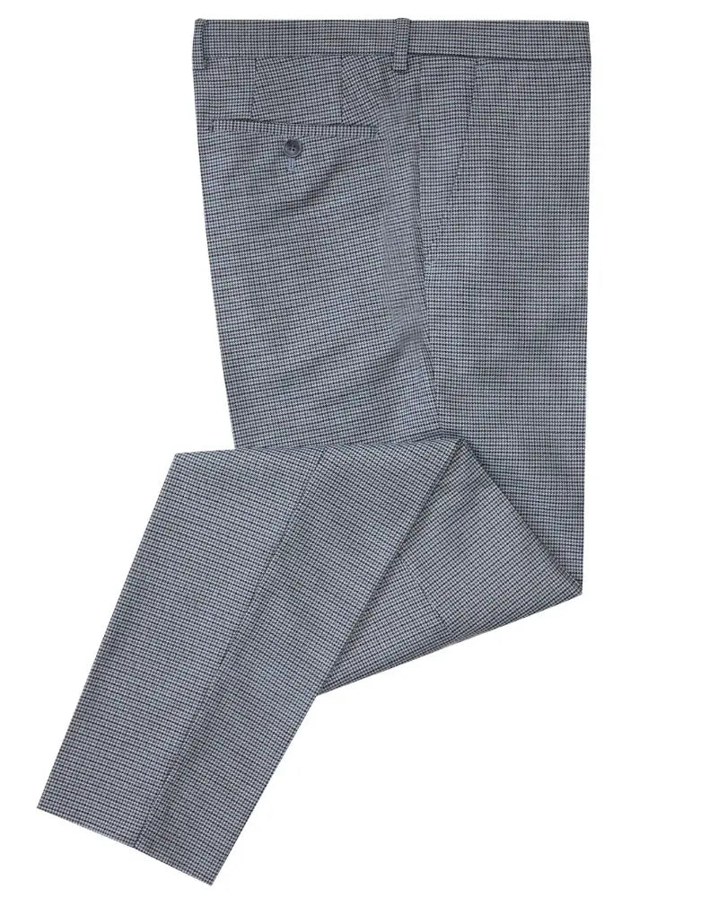 Tyler Houndstooth Suit Trousers - Blue