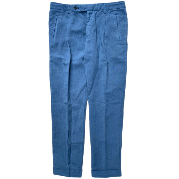 Lyocell Linen Chino Pants In Blue