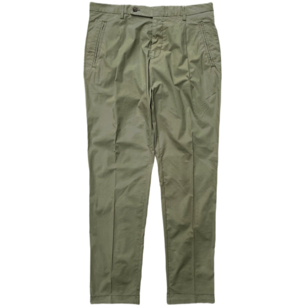 Cotton Lyocell Chino Pants In Military Green