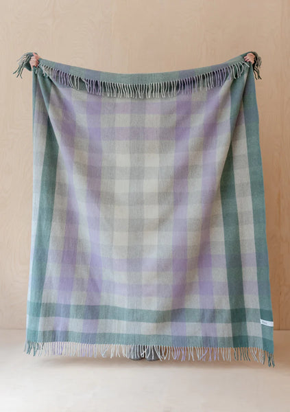 Sage Gingham Gradient Check Blanket