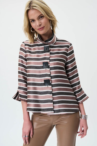 Striped Button Front Jacket