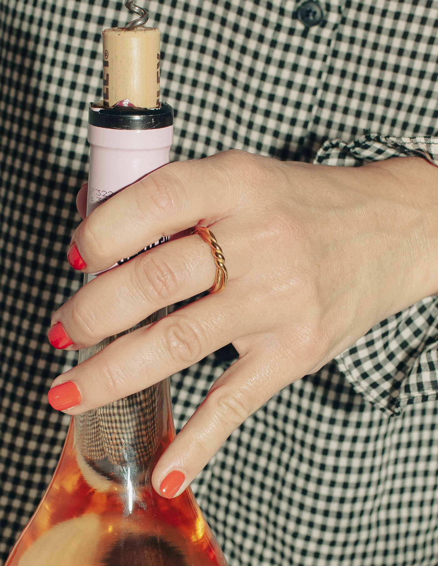 Gold Rope Knit Ring Waterproof