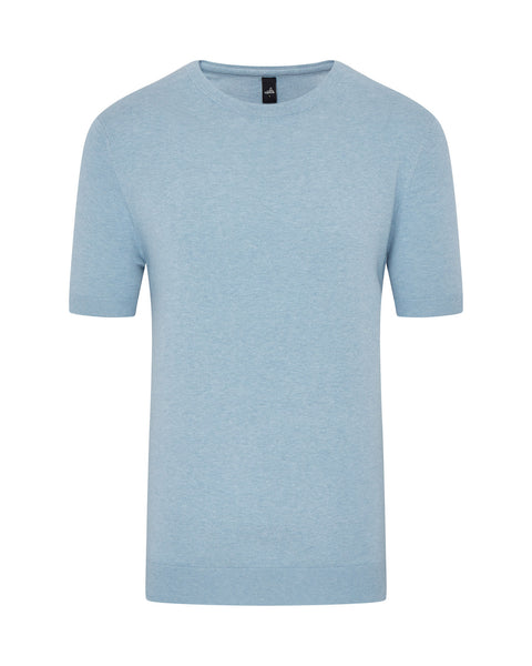 Soft Touch Knitted Short Sleeve T-shirt - Lavin (chalk Blue Melange)