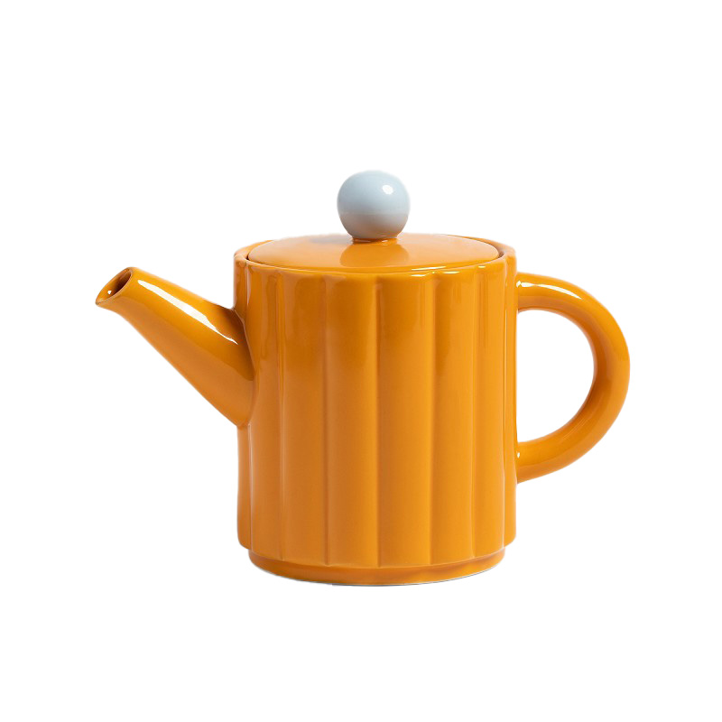 &klevering Stoneware Tube Teapot in Orange