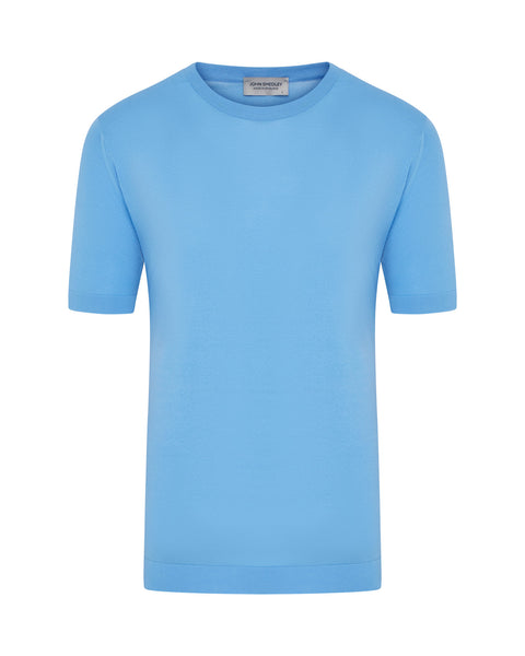 Lorca Welted Short Sleeve Knitted T-shirt (cornflour Blue)