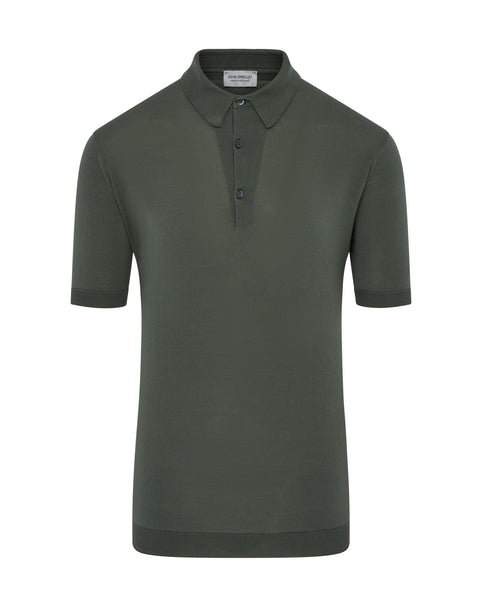 Adrian Short Sleeve Knitted Button Polo (palm)