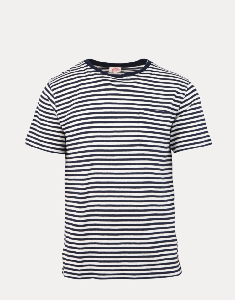 T -shirt heritage - sailor - cotton & navy blue & nature