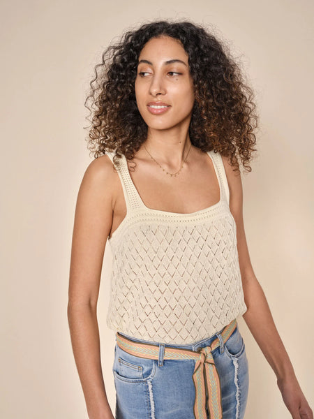 Oxana Knit Top - Pearled Ivory