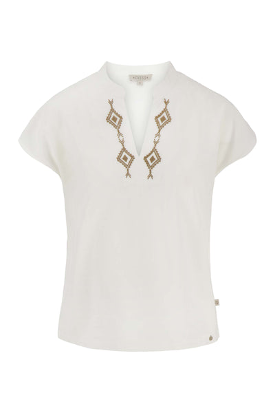 Blouse with embroidered details white