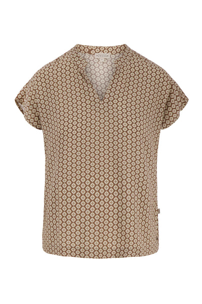 Blouse tile motif light brown