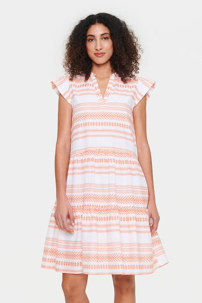 Uma Dress - Orange Zig Zag