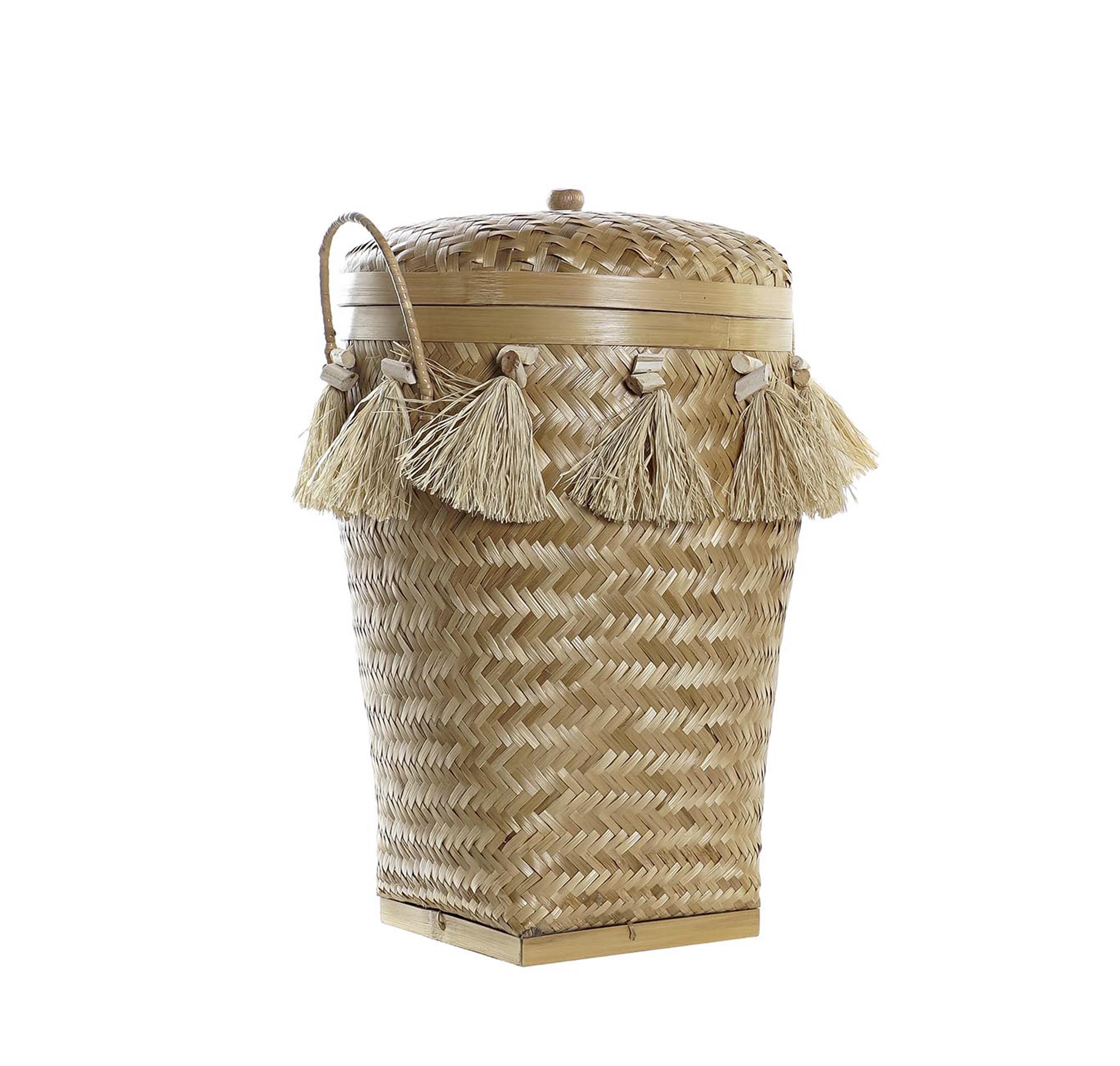 Joca Home Concept Big Natural Bambu Basket with Tassels 